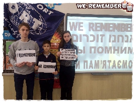 ORT students, teachers and staffers joined the World Jewish Congress in We Remember campaign